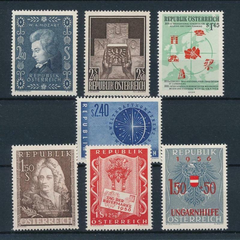 Austria Österreich 1956 Complete Year Set MNH