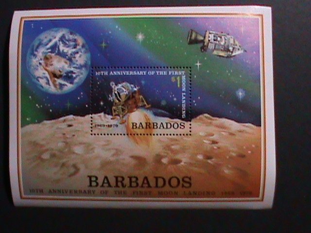 BARBADOS-1979-10TH ANNIVERSART OF 1ST MAN LANDING ON THE MOON MNH-S/S-VF