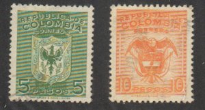 Colombia - 1950 - SC 592-93 - Used 
