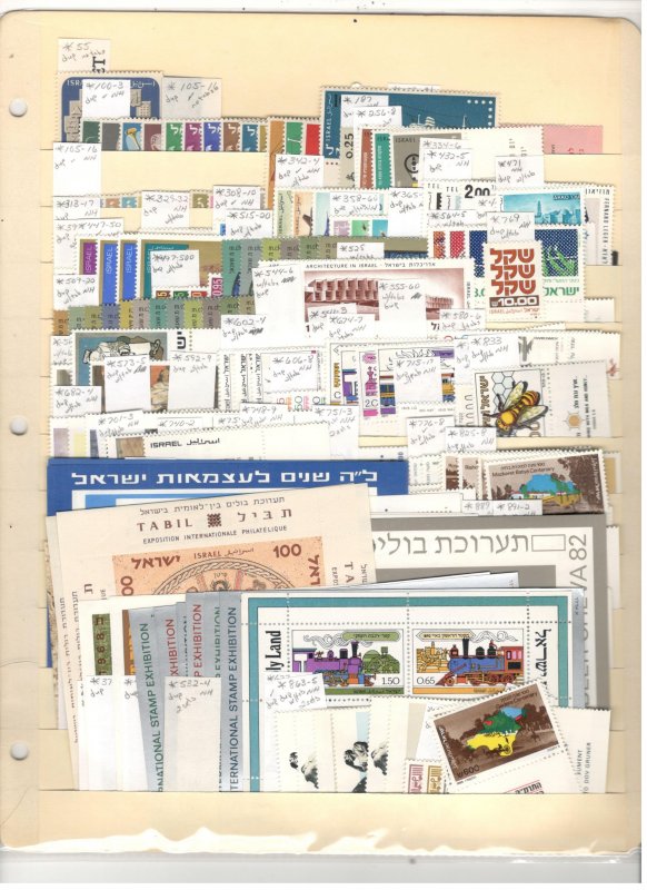 ISRAEL COLLECTION ON STOCK SHEET, MINT/USED