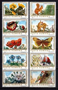 Romania 1983 Flora & Fauna Complete Mint MNH Set Strip SC 3154-3155