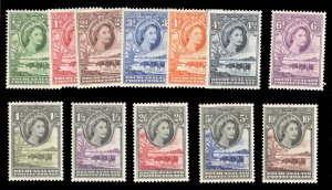 Bechuanaland Protectorate #154-165 Cat$116.35, 1955-58 QEII, complete set, ne...