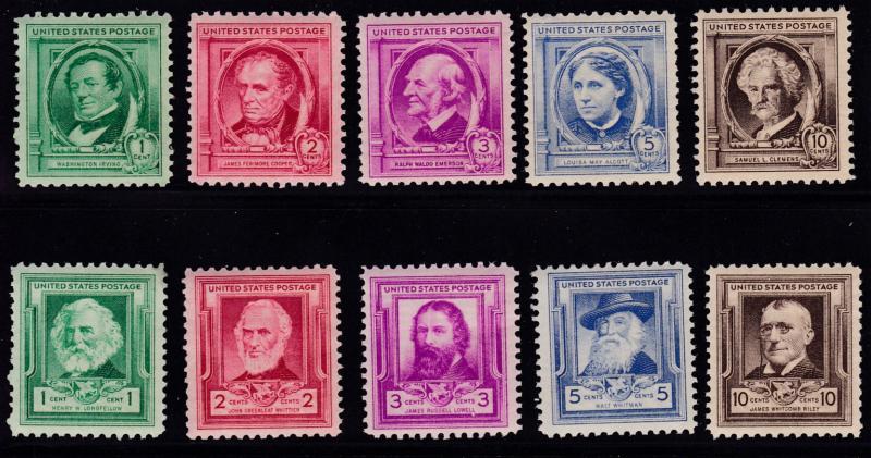 U.S. Famous Americans Issue of 1940 Complete Set (35) VF/NH(**)