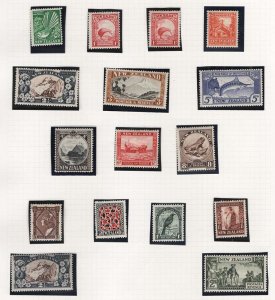 New Zealand 1935 ½d - 3s set of 14 fine mint + 1d die II and extra perf on 2½d