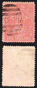 Victoria SG270 5/- rosine (crease) Cat 20 pounds