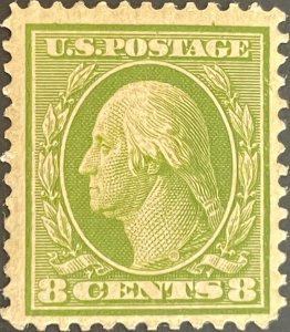 US #337 8c Olive Green Washington VF M VLH