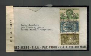 1942 Mexico DF to Buenos Aires Argentina Censored Airmail Mourning cover