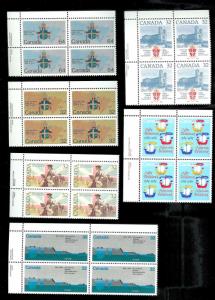 CANADA (111 pcs.) Imprint & Corner Blocks ALL Mint Never Hinged FV=C$120+