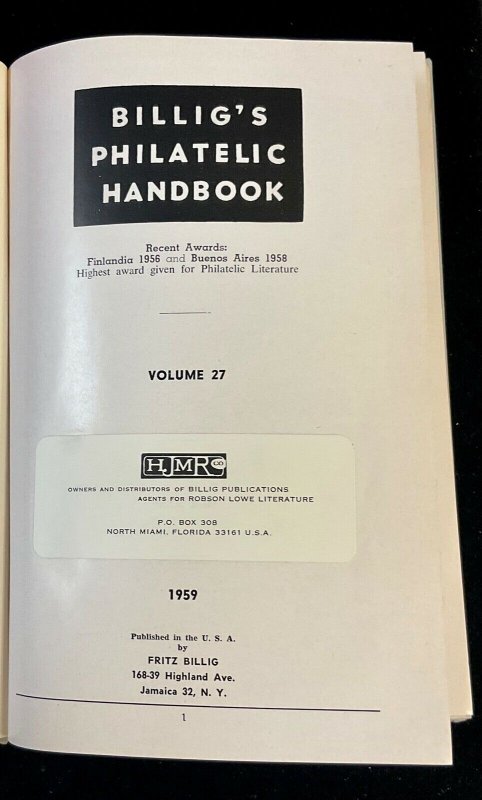 Manual de Filatélica barato's volumen 27 Primera Edición 1959 