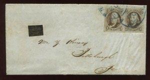 1a Franklin Pair & 15L13 Local Stamp Tied on Nice Cover with 2 PF Certs 