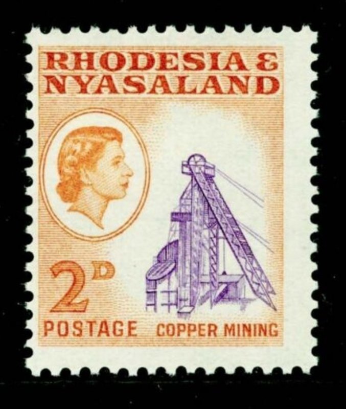 RHODESIA & NYASALAND  1959 2d Violet & Yellow-Brown SG20 MH