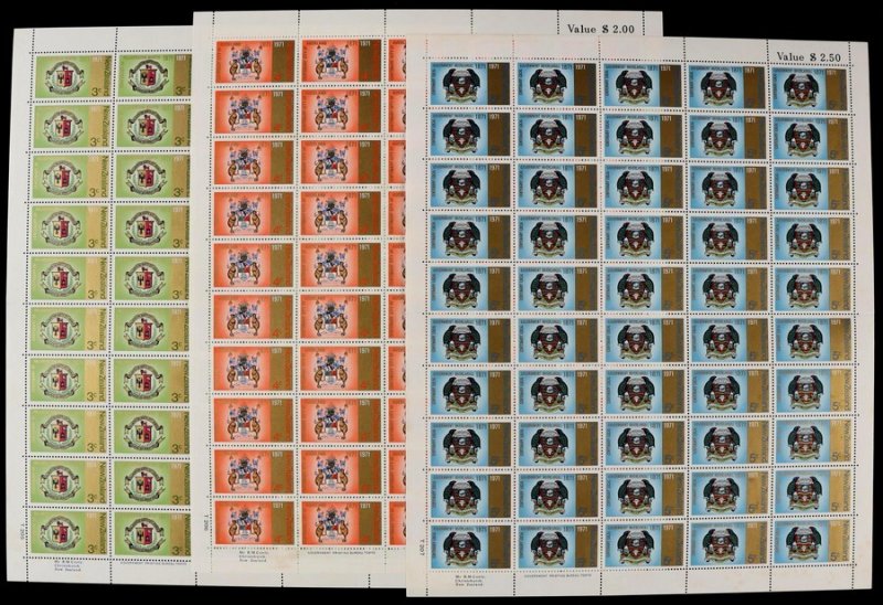 NEW ZEALAND : 1971 City Centenaries set sheets inc imprints. MNH **. Jury NZ £80