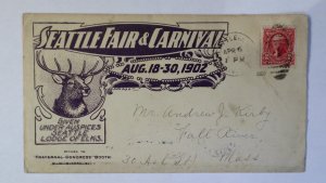 1903 Seattle WA Fair &Carnival Fraternal Congress Elk Illustrated Event Ad Cover