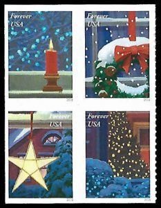 U.S.#5148a (5145-5148) Xmas Window Views 37c Booklet Block of 4, MNH.