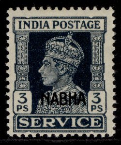 INDIAN STATES - Nabha GVI SG O55, 3p slate, M MINT.