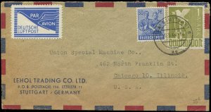 Germany American British Zone Mi FZ1 Airmail Permit Stamp Cover Mi CV EUR 400