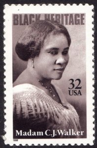 SC#3181 32¢ Madam C. J. Walker Single (1998) SA