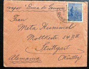 1915 Buenos Aires Argentina Cover To Stuttgart Germany Via SS Duca De Genova