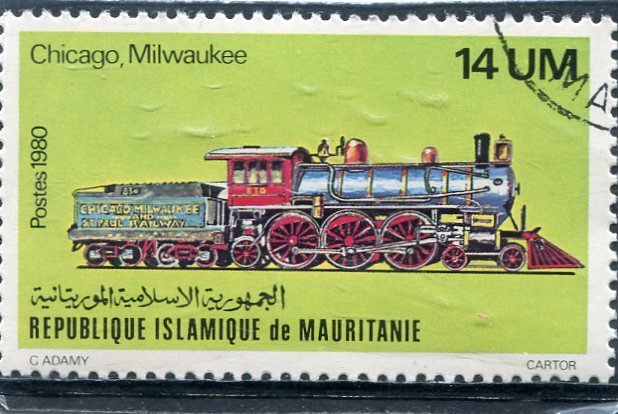 Mauritania 1980 RAILWAY CHICAGO MILWAUKEE 1v Perforated Fine used