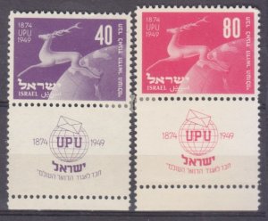 1950 Israel 28-29Tab * MLH 75 years of UPU 100,00 €