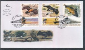 ISRAEL 2013 VULTURES, BIRDS FDC WITH TAB