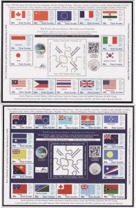 Cook Is.-Sc#1416-17- id9-unused NH sheets-Flags-2012-