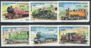 Cambodia 1996 Railway Locomotives perf set of 6 unmounted...