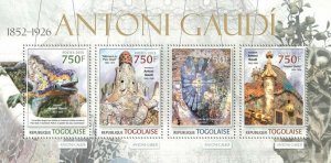 2013 TOGO  MNH. ANTONI GAUDI. Y&T Code: 3108-3111  |  Michel Code: 4713-4716