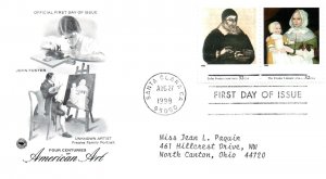 US TOPICAL CACHETED FIRST DAY COVER SET - FOUR CENTURIES OF AMERICAN ART 1998