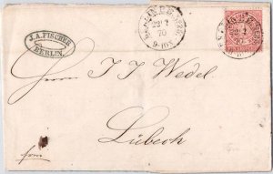 Germany North German Confederation 1gr Numeral 1870 Berlin P.E. No. 25 Folded...