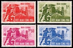 ✔️ SOUTH VIETNAM 1962 - ARMY DEFENCE MI#274/277 SC#197/200 ** MNH OG [VN274]