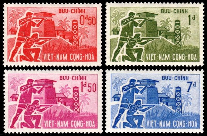 ✔️ SOUTH VIETNAM 1962 - ARMY DEFENCE MI#274/277 SC#197/200 ** MNH OG [VN274]