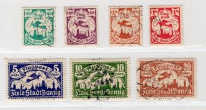 GERMANY DANZIG 1923 AIR MAIL ISSUE MICHEL 112-118 PERFECT CTO USED