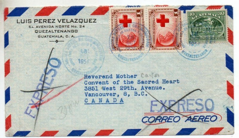 Guatemala: 1956 Express Air cover to Canada