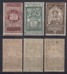 ITALY STAMPS. 1921 , Sc.#133-135, SET COMPLETE , MNH