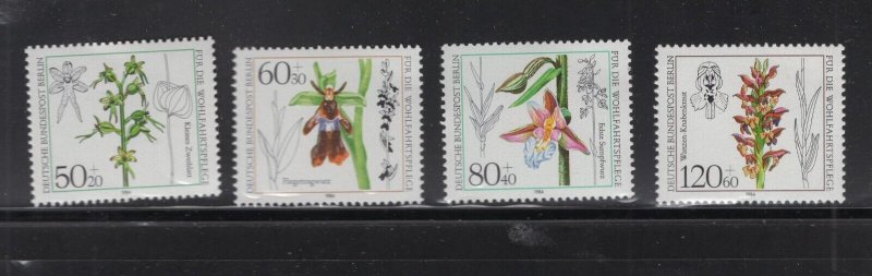 Germany (Berlin) #9NB216-19  (1984 Orchids Charity set)  VFMNH CV $7.30