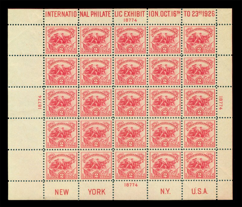 US 1926 Int. Philatelic Exhibition 2c carmine BLOCK S/S Scott# 630 mint MNH**