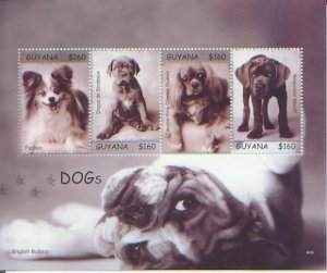 Dogs, Domestic Breeds,  s/s 4, GUYA07008