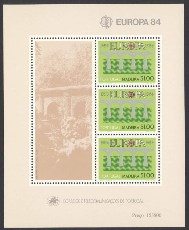 Portugal Madeira Sc# 94a MNH Souvenir Sheet 1984 Europa