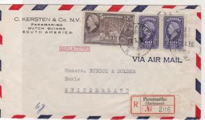 Suriname 1946 Paramaribo Registered Stamps Cover  ref 22338