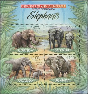 Uganda 2012 Sc 2008 Endangered Elephant CV $11