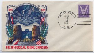 WW2 Patriotic Cover: Rhine Crossing 8 Mar 45 Washington DC, Fluegel (53918)