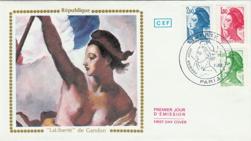 FRANCE - 1982 Yv.2019/21 enveloppe 1er jour FDC 1,60, 1,80, 2,60 Liberté (CEF)