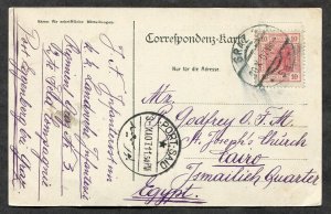 2925 - AUSTRIA Graz 1911 Kaserne Postcard to EGYPT