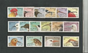 Tuvalu set of Official Bird stamps with Governor General Autogaph