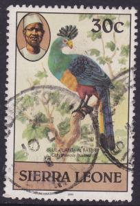 Sierra Leone 1980 Birds Greater Blue Turaco 30c - used