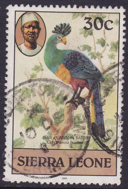 Sierra Leone 1980 Birds Greater Blue Turaco 30c - used