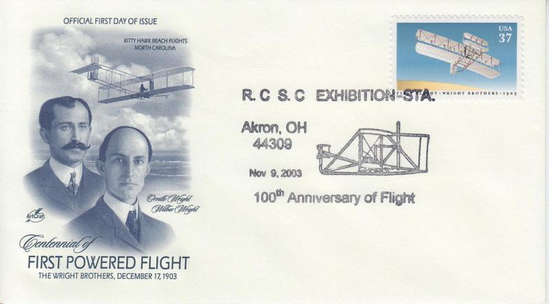 2003 First Flight Centennial Akron OH Pictorial Artcraft