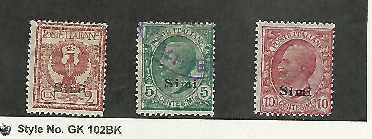 Italy - Simi, Postage Stamp, #1, 3 Mint Hinged, 2 Used, 1912, JFZ