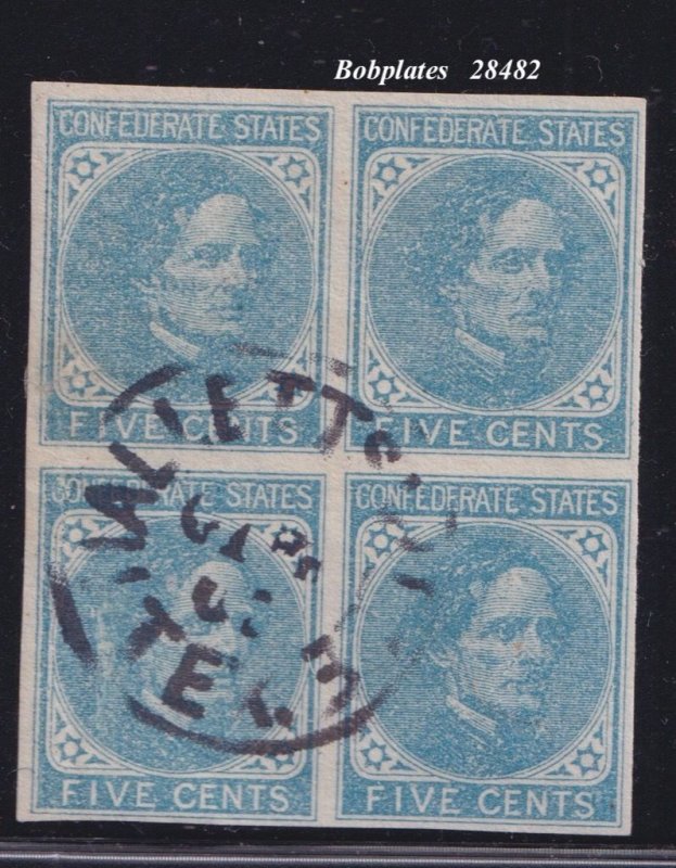 BOBPLATES Confederate States #6 and 7 Used Block most likely Fake Texas Cancels